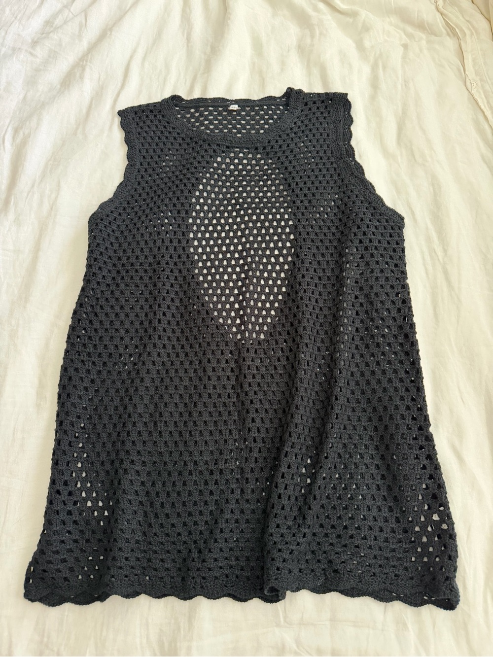 Black Open-Knit Swim Coverup - Size XL